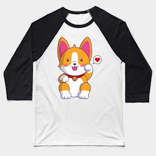 Maneki Corgi Baseball T-Shirt